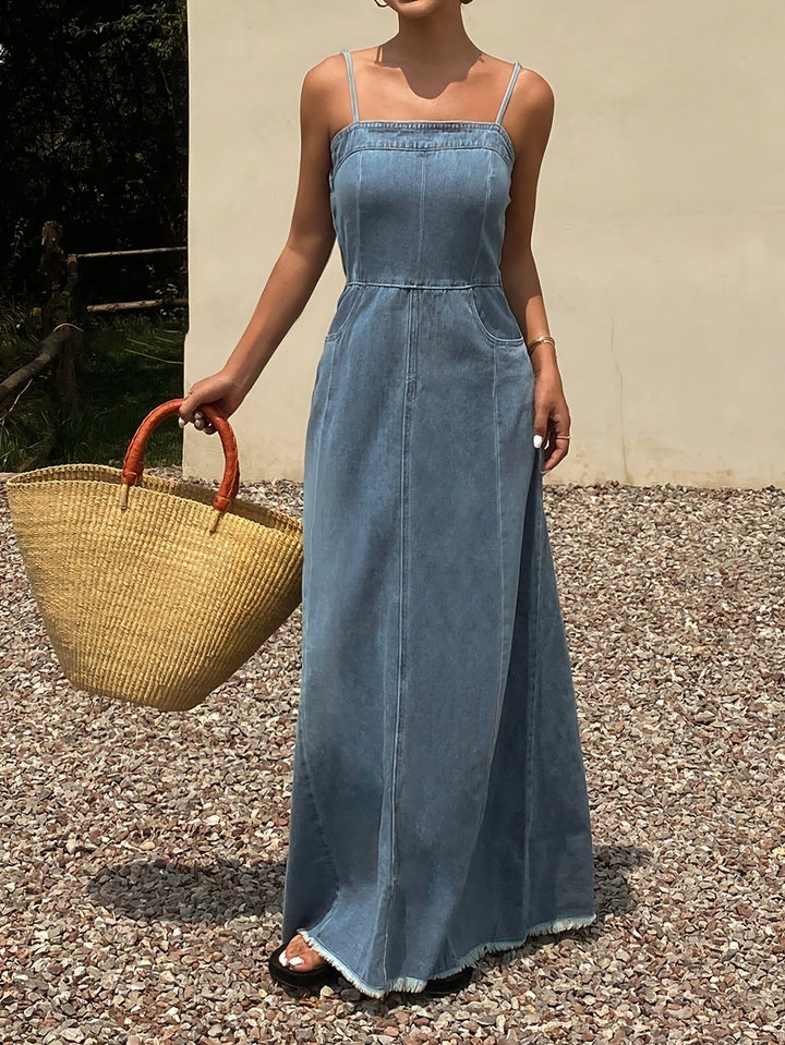 Lefèvre  Robe Maxi en Jean Vintage