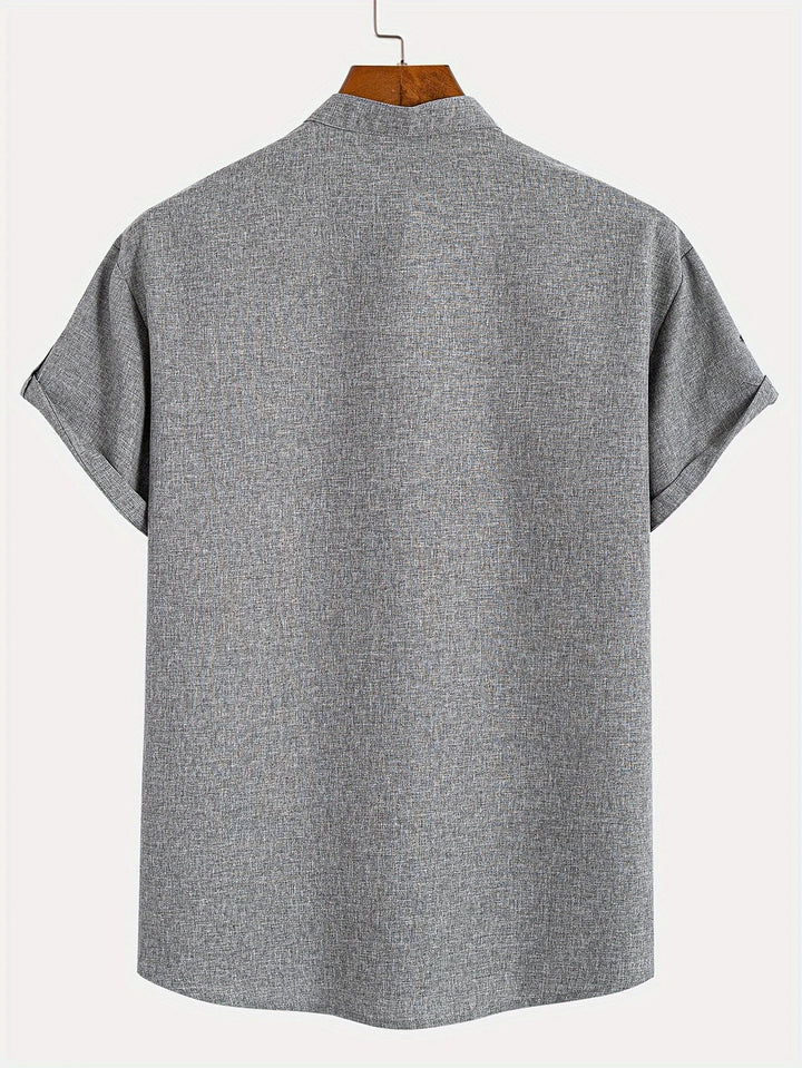 Mike™ Chemise élégante à manches courtes et col montant
