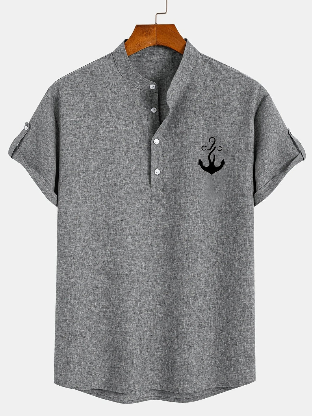 Mike™ Chemise élégante à manches courtes et col montant