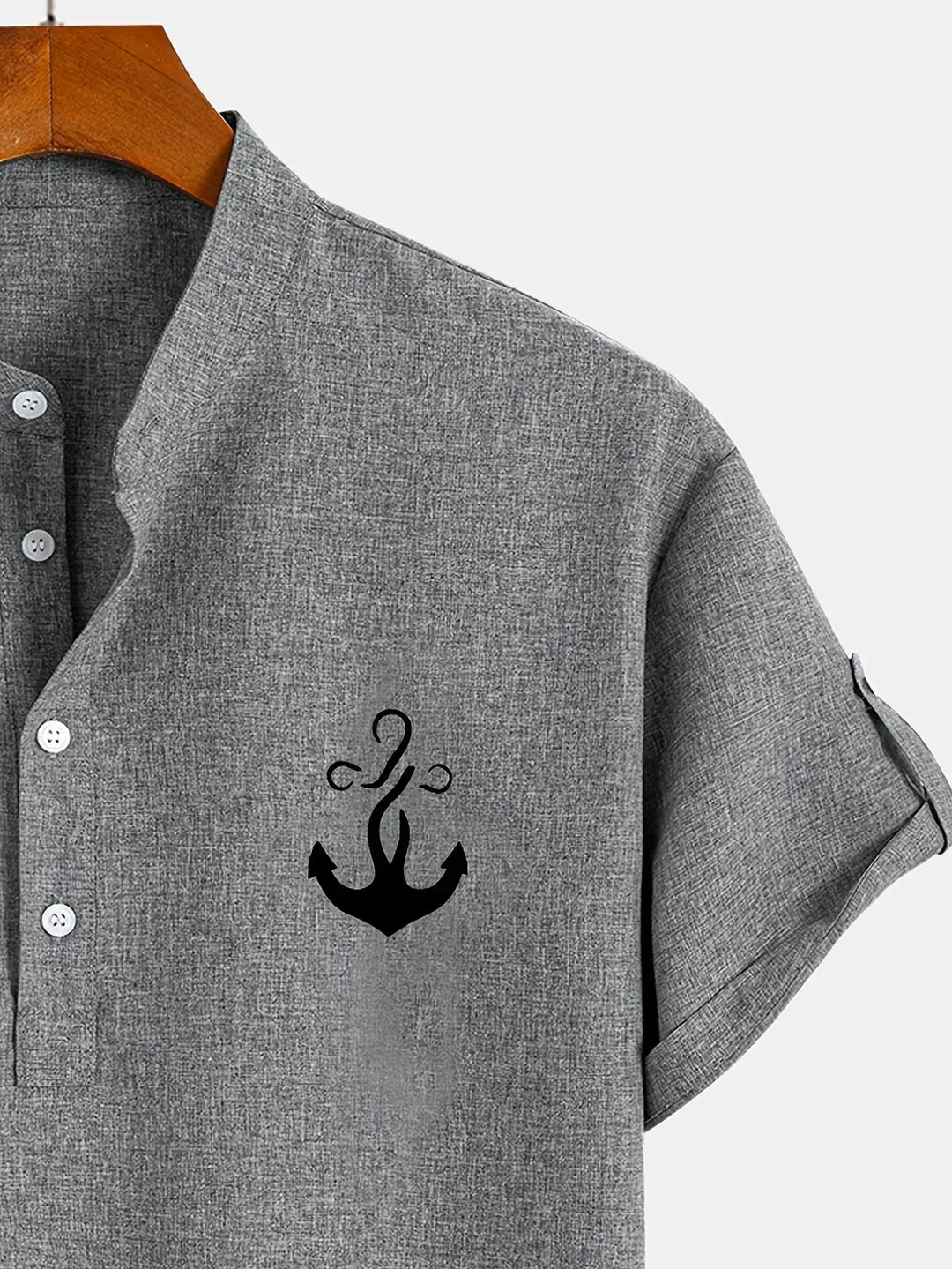 Mike™ Chemise élégante à manches courtes et col montant