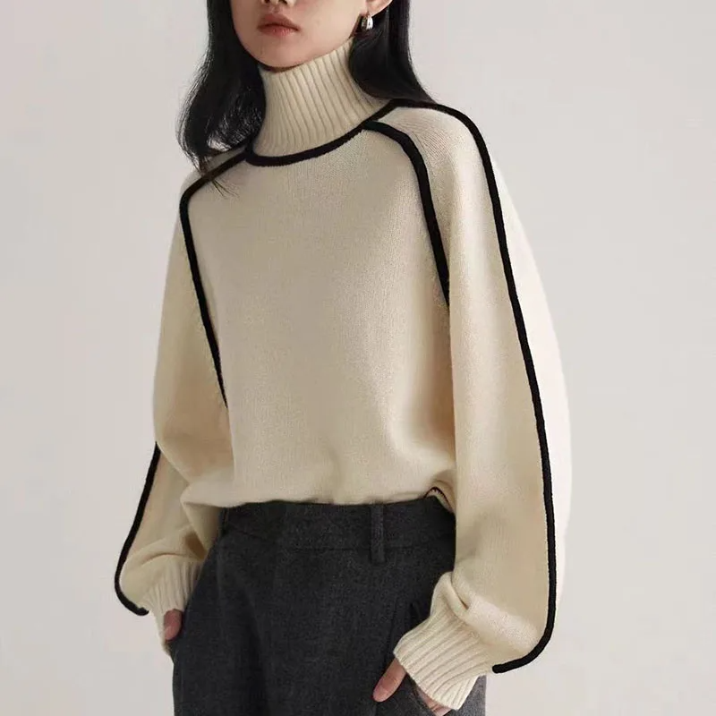 Lefèvre™ Pull à col roulé confortable