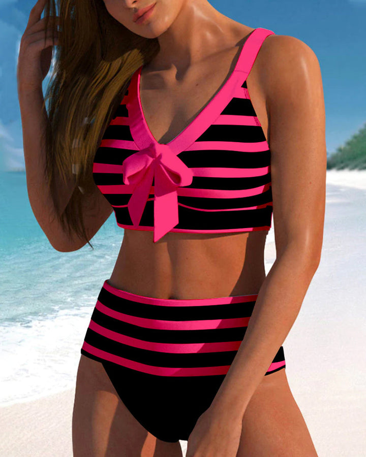 Martina™ | Bikini à rayures taille haute