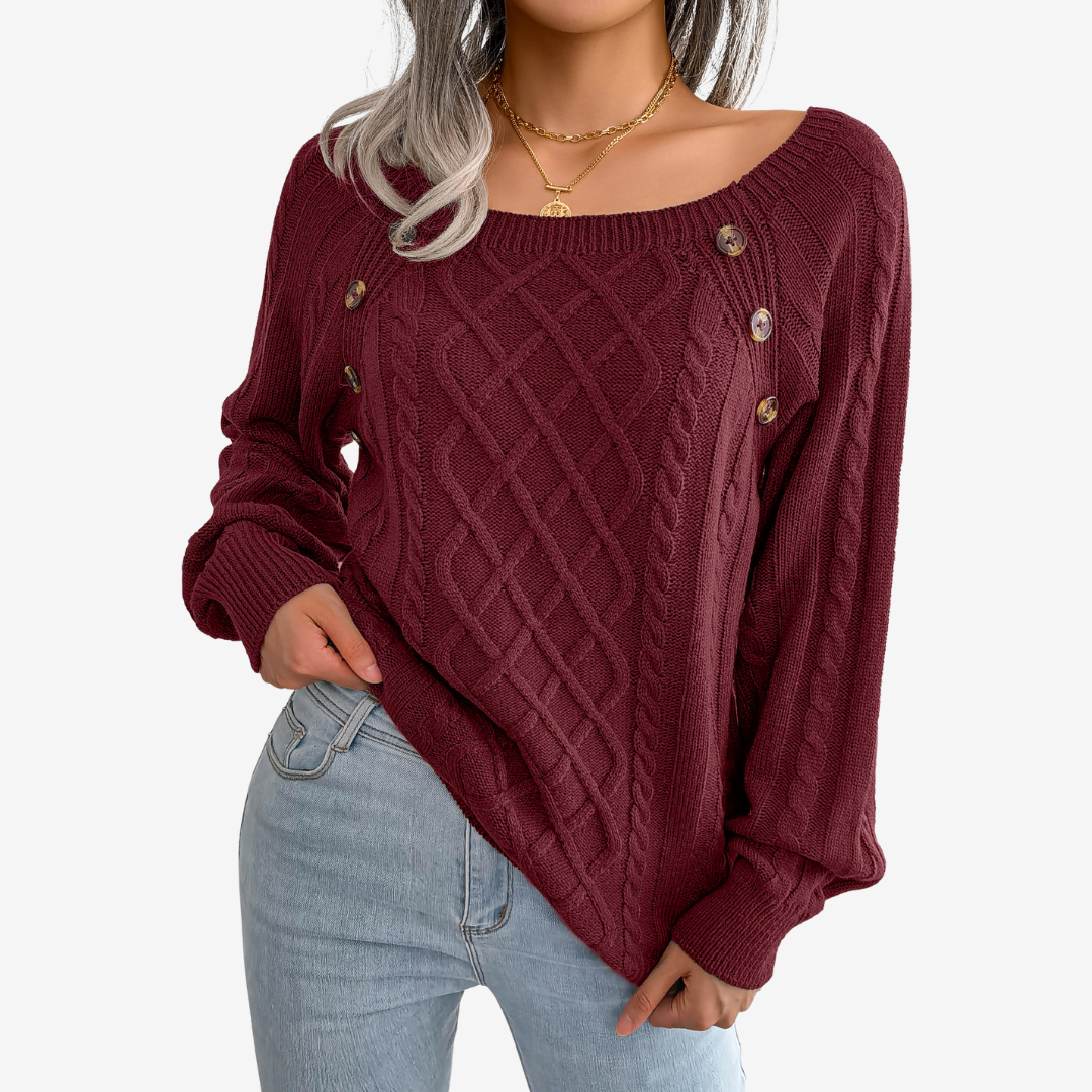 Lefèvre™ Pull à Boutons Décoratifs