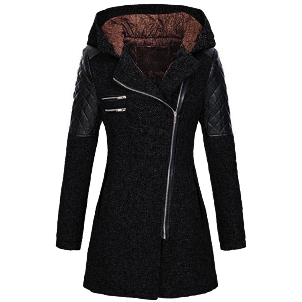 Lefèvre™ Manteau À Capuche Hivernal En Laine Pour Femmes