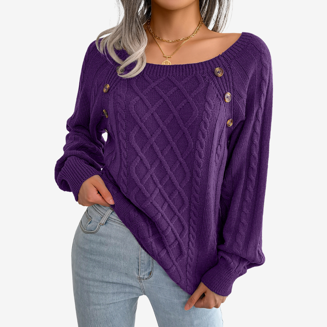Lefèvre™ Pull à Boutons Décoratifs