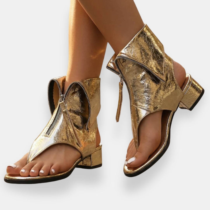 Lefèvre™ Metallic Zip Sandals