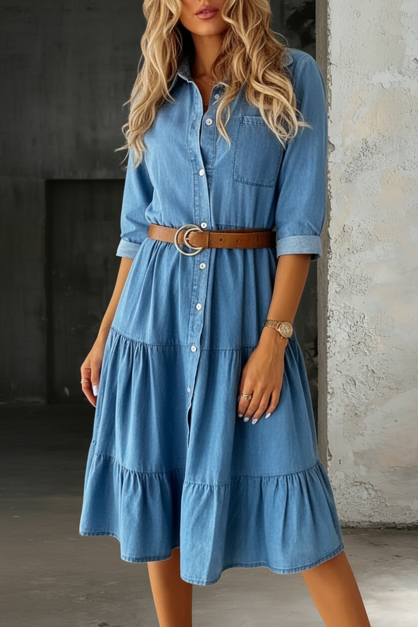 Lefèvre  Robe en jean décontractée et élégante