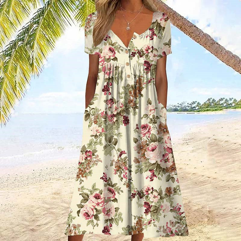 Lefèvre™ Robe Vintage À Imprimé Floral