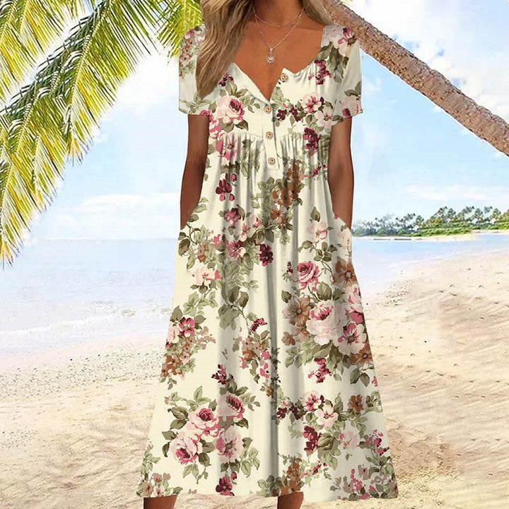Lefèvre™ Robe Vintage À Imprimé Floral