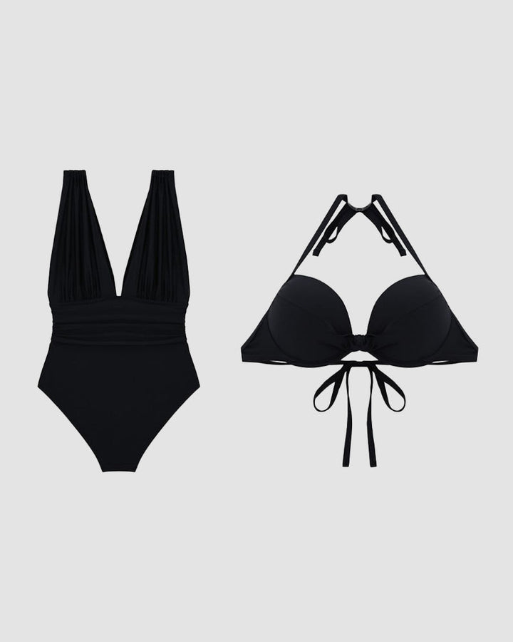 Francisca™ | Maillot de bain sculptant de luxe avec décolleté en V profond