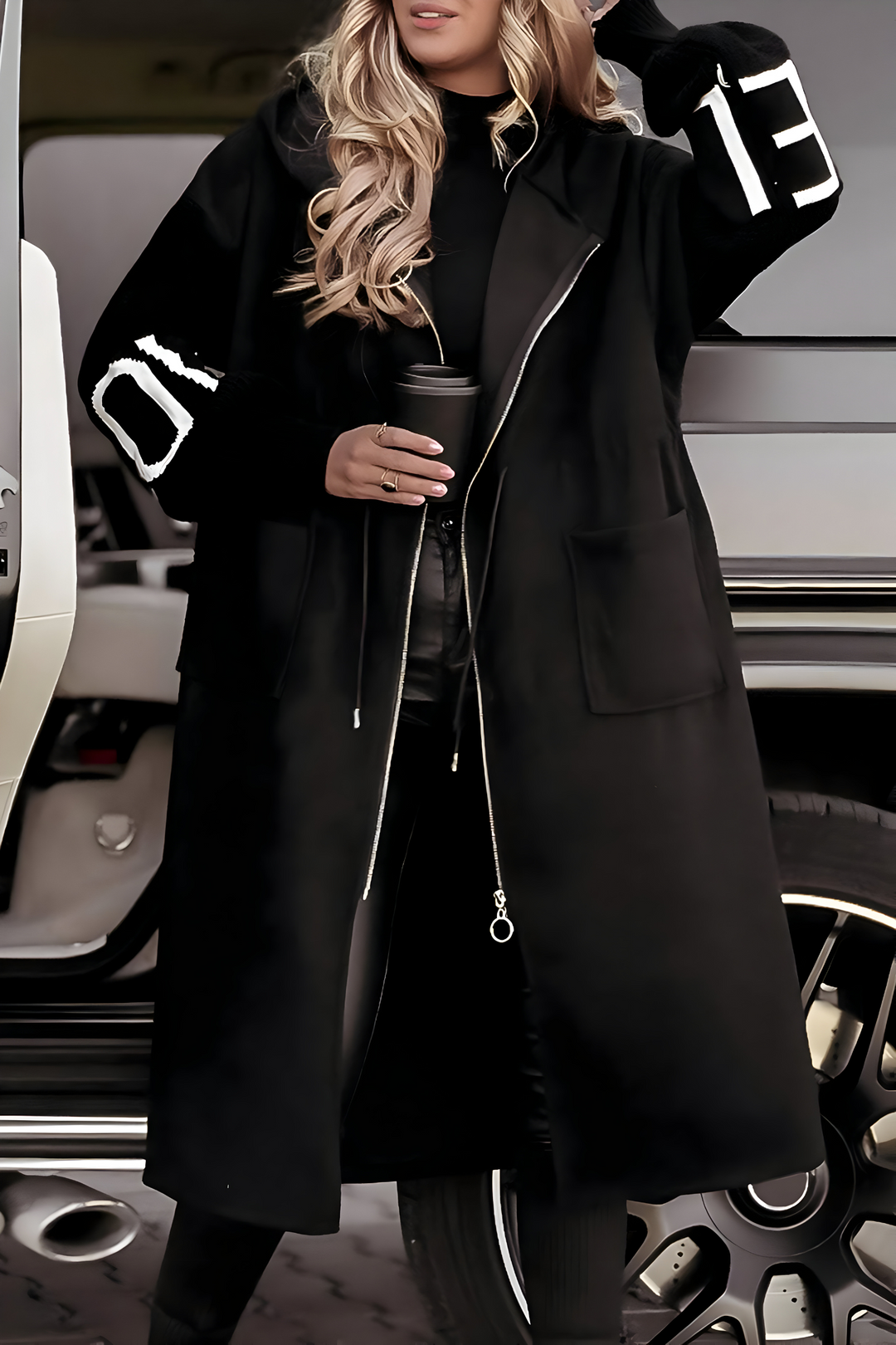 Lefèvre™ Veste femme avec manches en maille et capuche