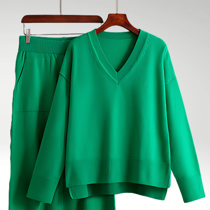 Lefèvre™ Ensemble Deux Pièces Luxe à Col en V