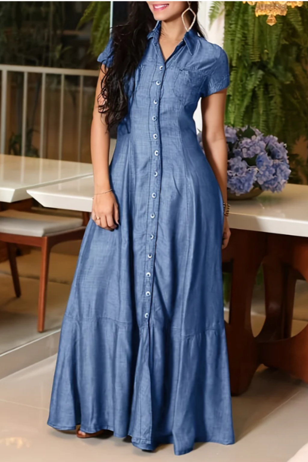 Lefèvre | Robe longue en denim