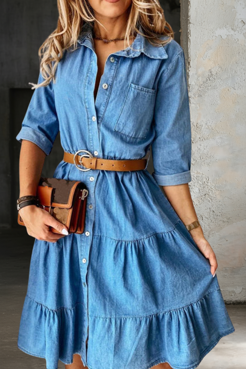 Lefèvre  Robe en jean décontractée et élégante