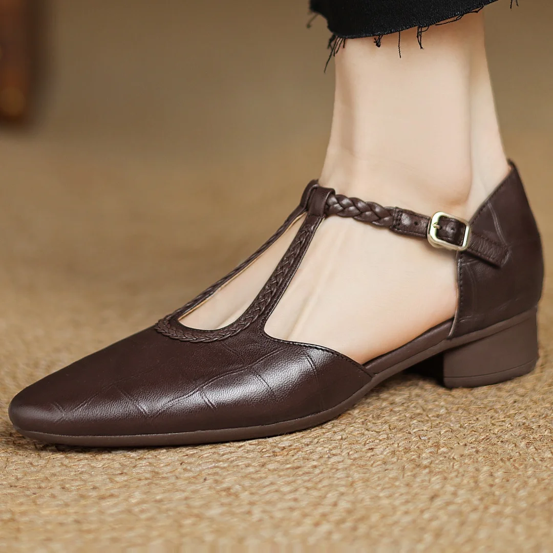 Eliane – Leather Mary Janes