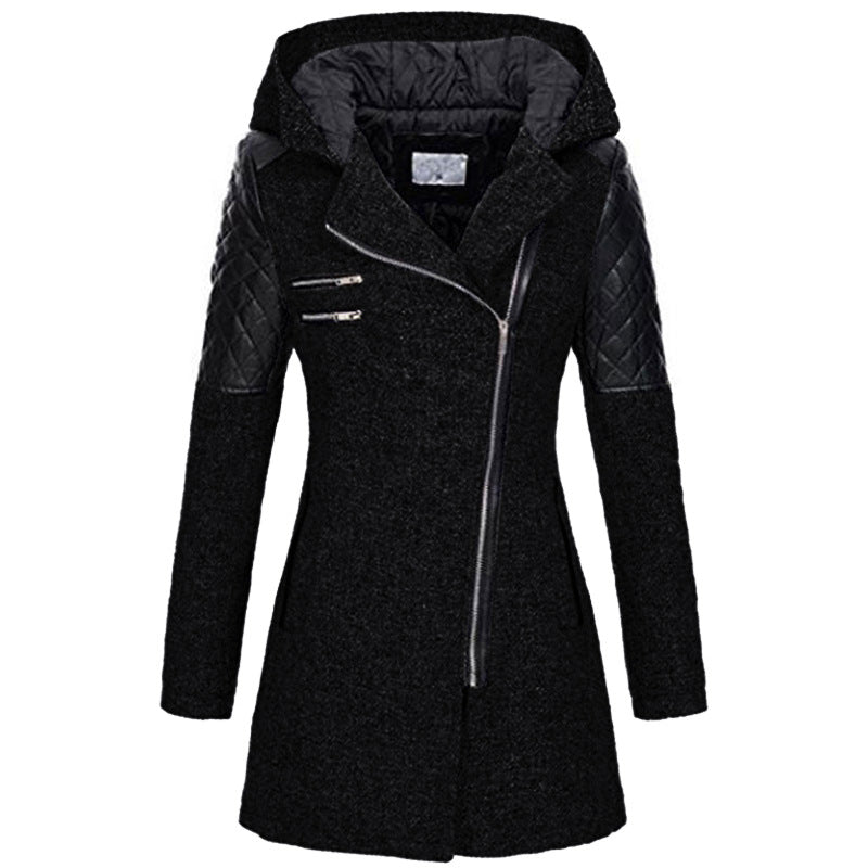 Lefèvre™ Manteau À Capuche Hivernal En Laine Pour Femmes