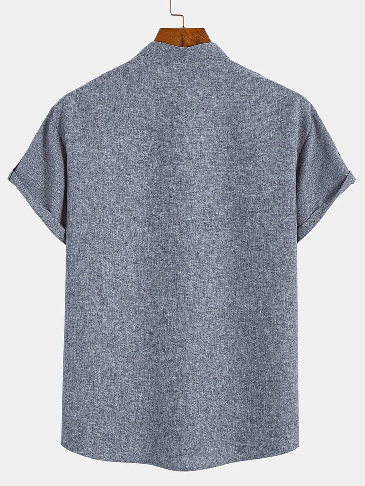 Mike™ Chemise élégante à manches courtes et col montant