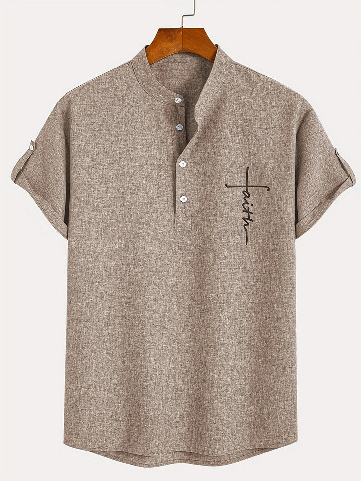 Mike™ Chemise élégante à manches courtes et col montant