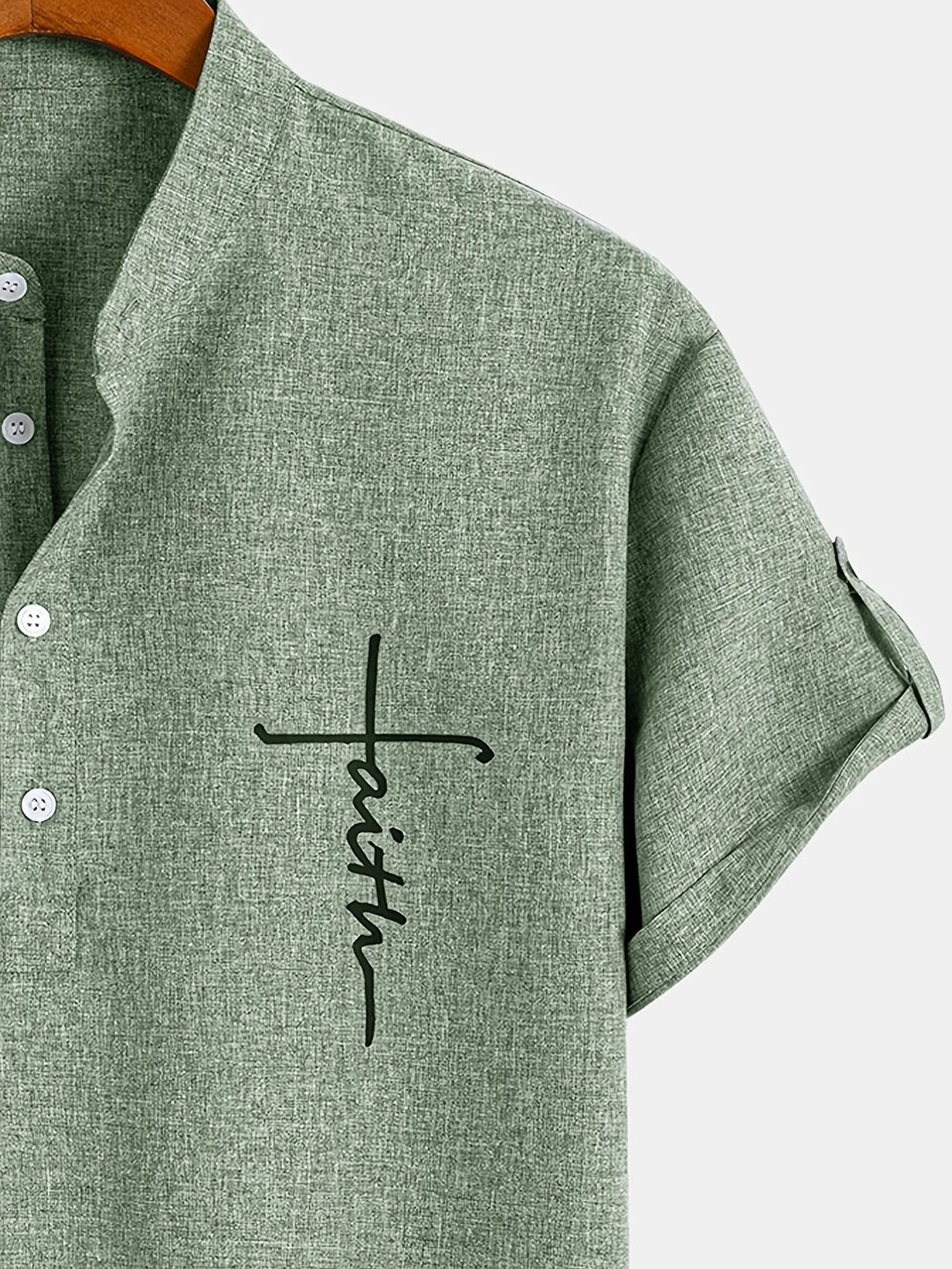 Mike™ Chemise élégante à manches courtes et col montant