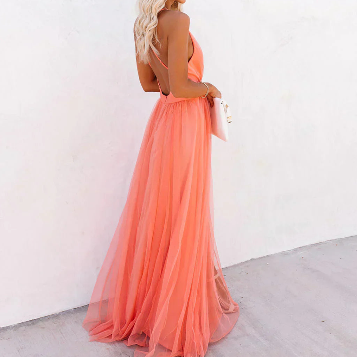 Lefèvre™ Robe Maxi Lumière Corail