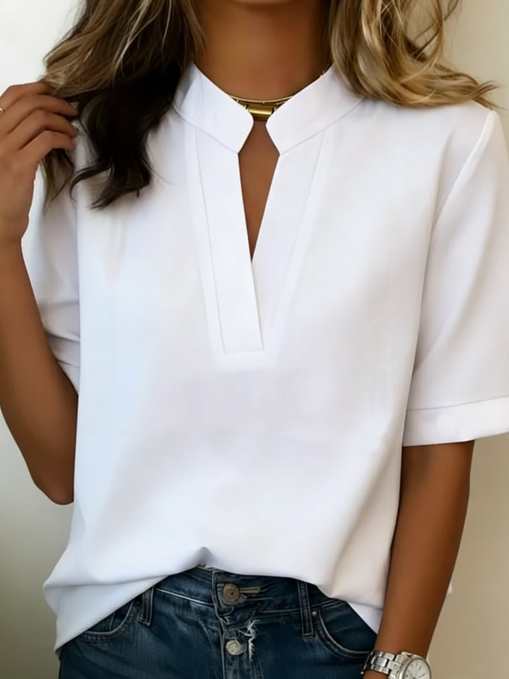 Lefèvre™ Blouse élégante au col raffiné