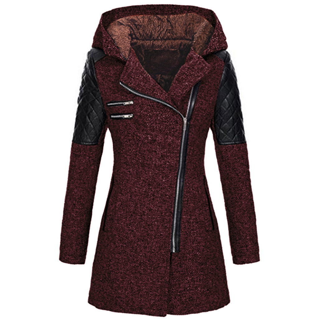 Lefèvre™ Manteau À Capuche Hivernal En Laine Pour Femmes