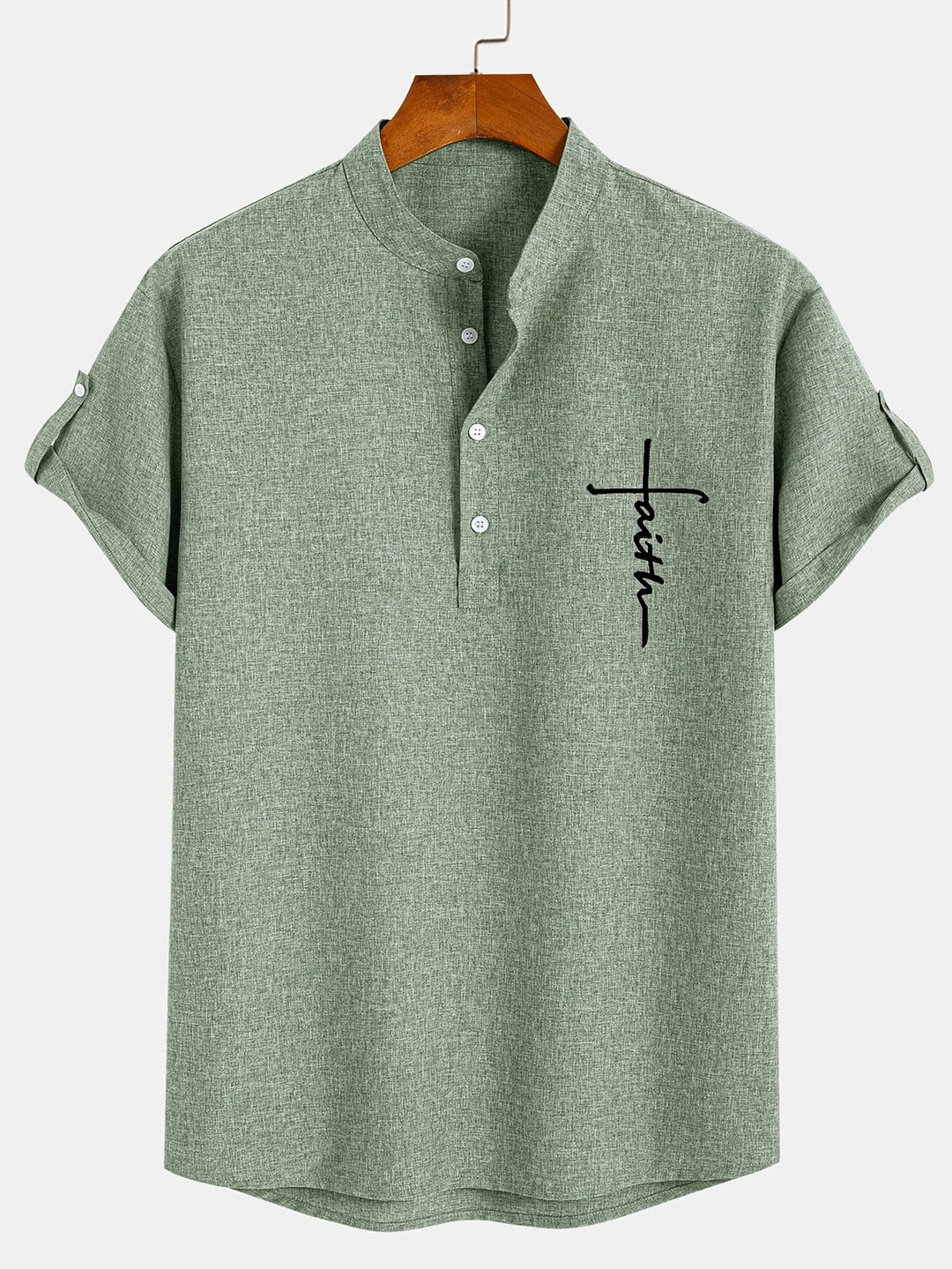 Mike™ Chemise élégante à manches courtes et col montant