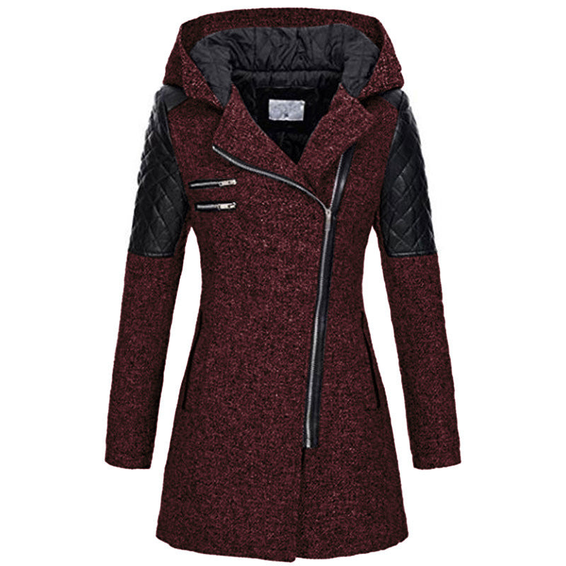 Lefèvre™ Manteau À Capuche Hivernal En Laine Pour Femmes