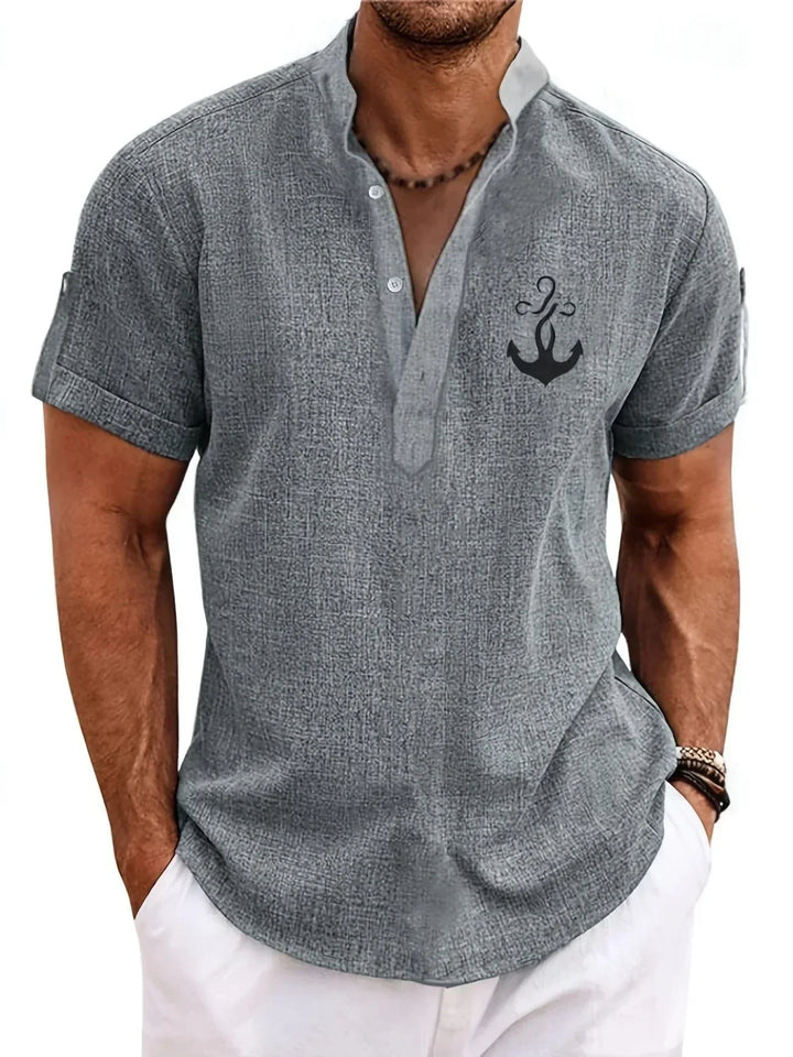 Mike™ Chemise élégante à manches courtes et col montant