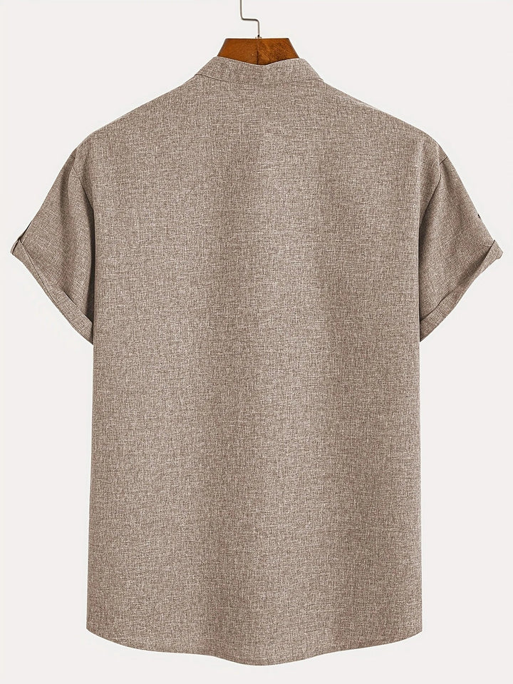 Mike™ Chemise élégante à manches courtes et col montant