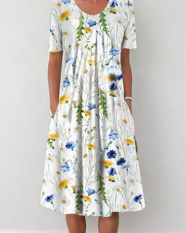 Lefèvre™ Robe Plissée Florale