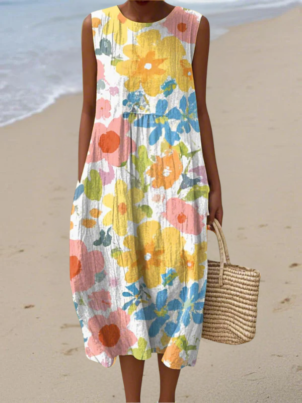 Ella | Robe Midi Florale Pastel