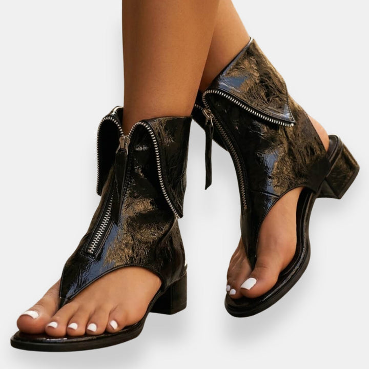 Lefèvre™  Sandales métallisées à zip