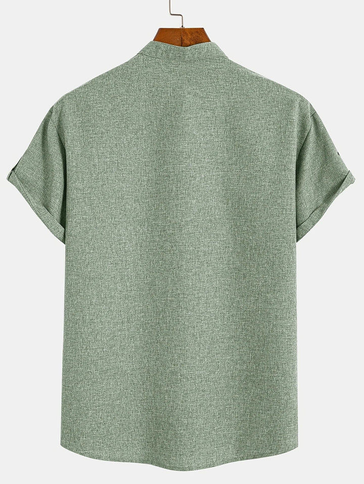 Mike™ Chemise élégante à manches courtes et col montant