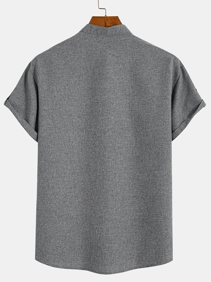 Mike™ Chemise élégante à manches courtes et col montant