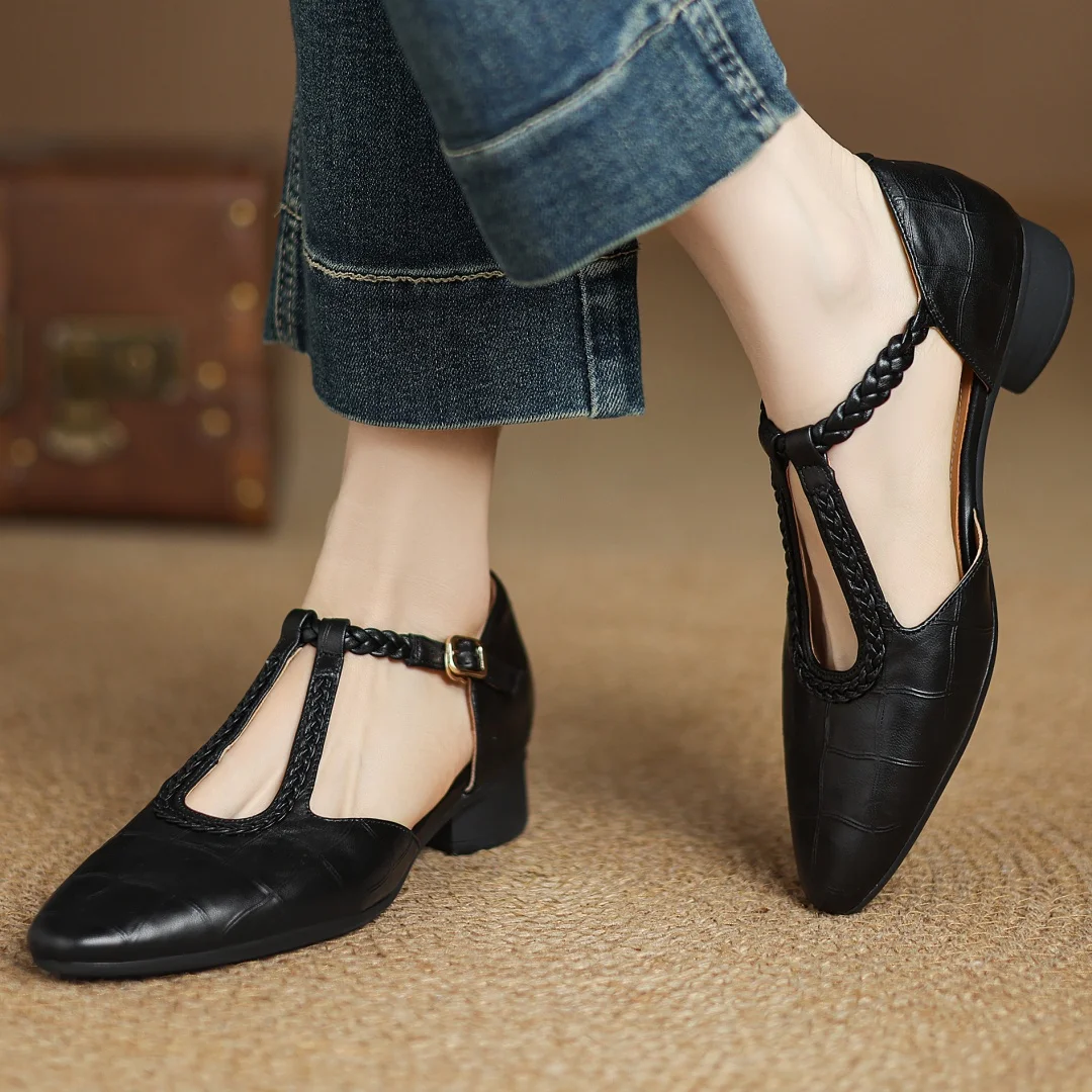Eliane – Leather Mary Janes