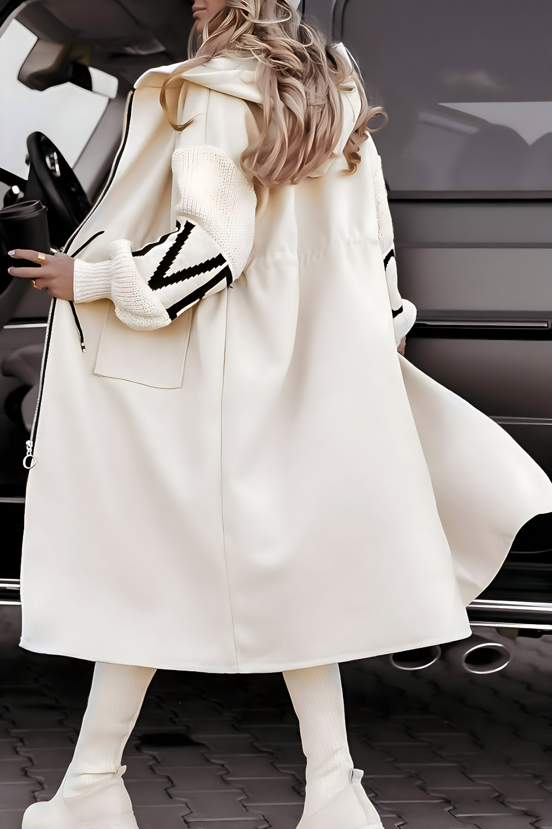 Lefèvre™ Veste femme avec manches en maille et capuche
