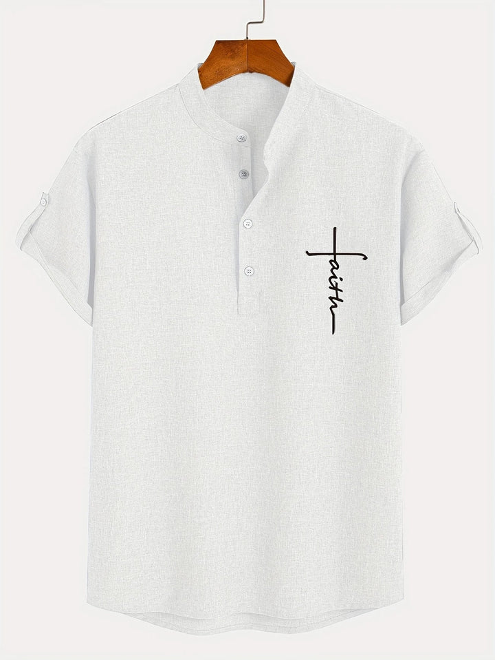 Mike™ Chemise élégante à manches courtes et col montant