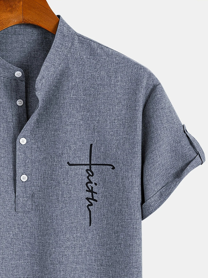 Mike™ Chemise élégante à manches courtes et col montant