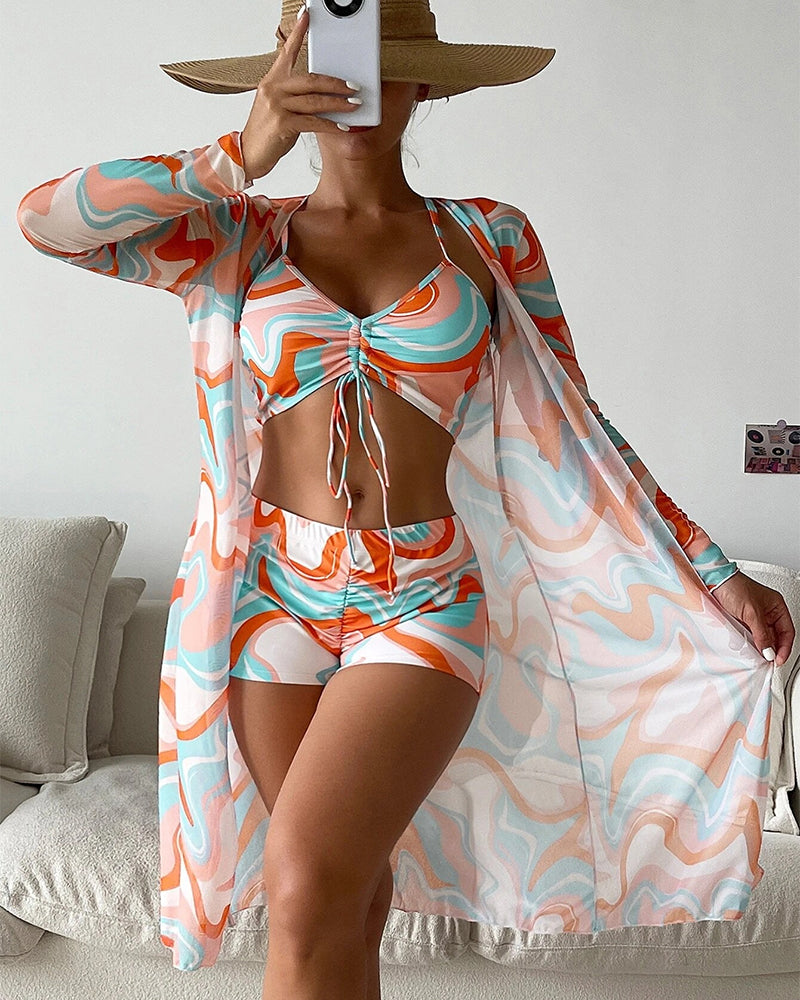 Gabriela™ | Ensemble de bikini 3 pièces à imprimé