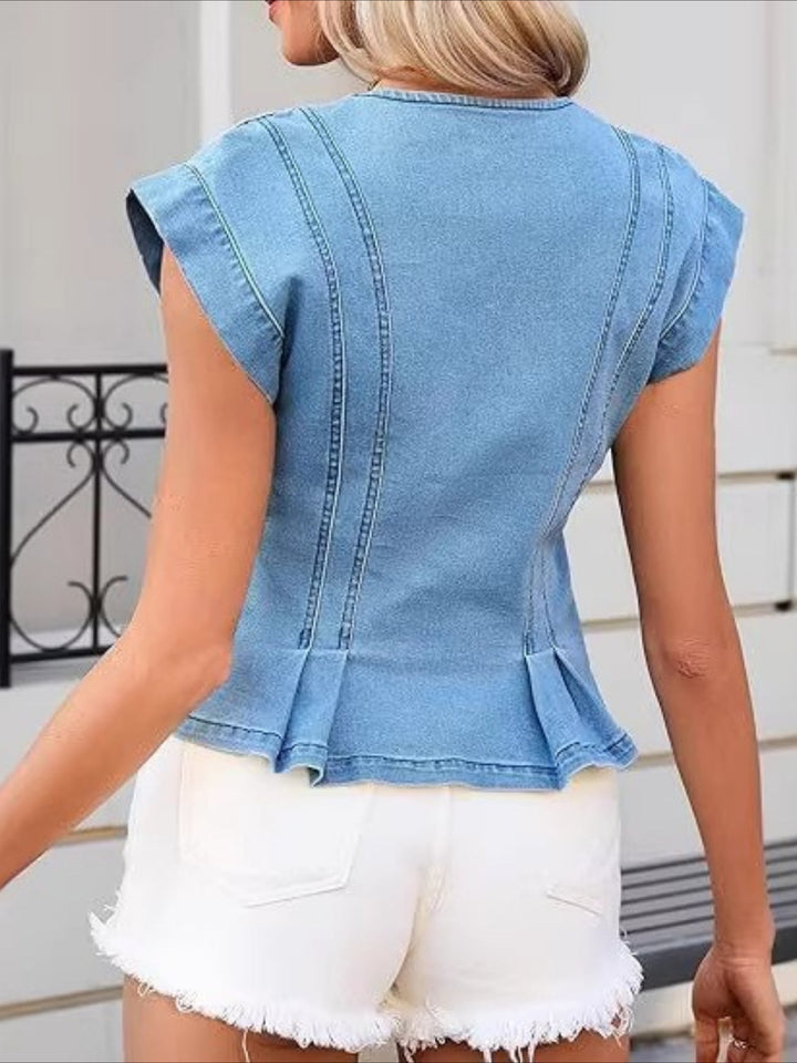 Lefèvre  | Haut en denim avec décolleté en V