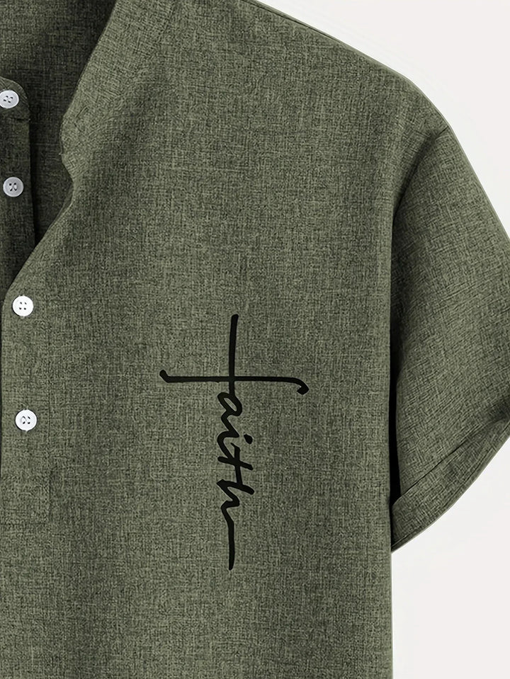 Mike™ Chemise élégante à manches courtes et col montant