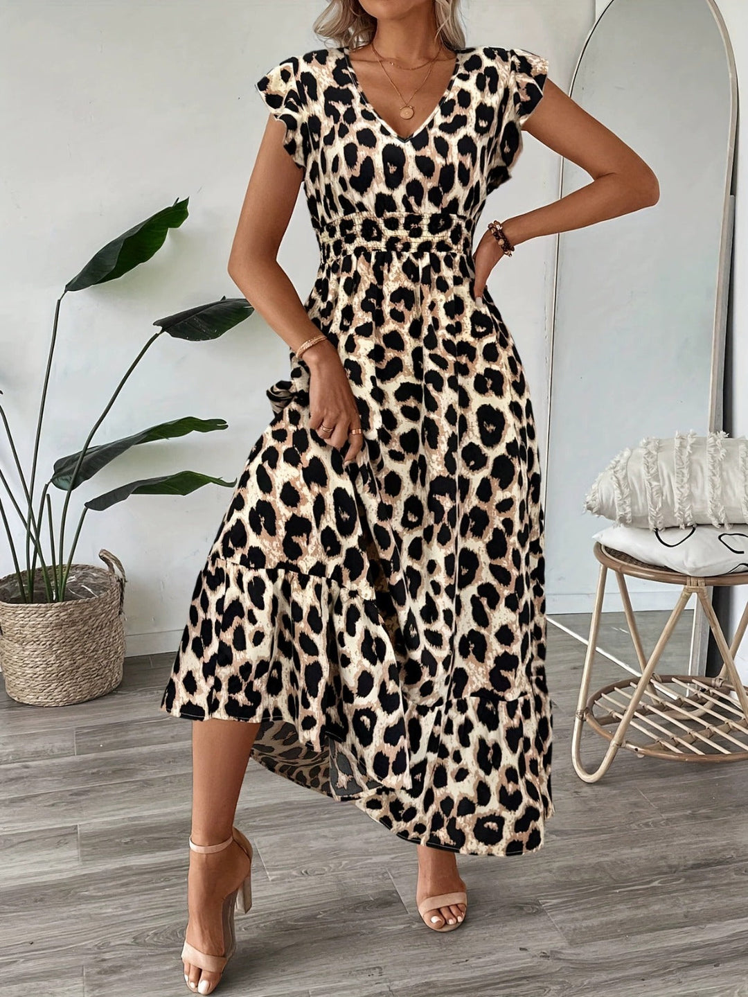 Lefèvre™- Robe maxi baroque avec décolleté en V