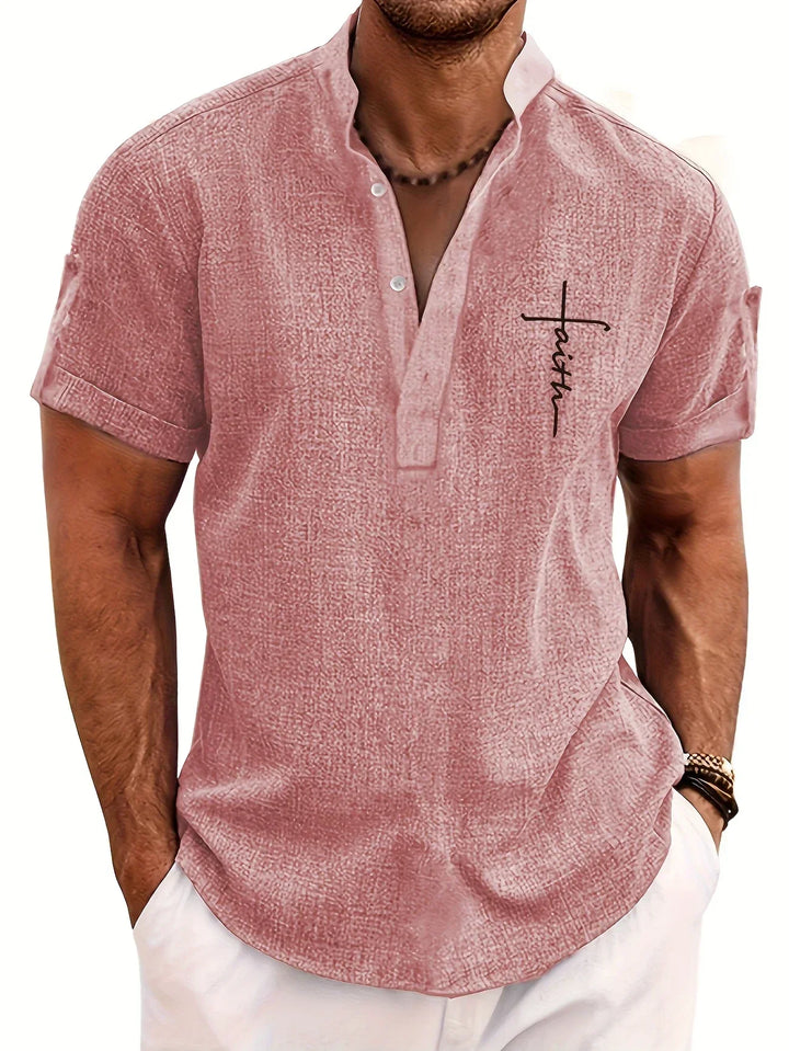 Mike™ Chemise élégante à manches courtes et col montant