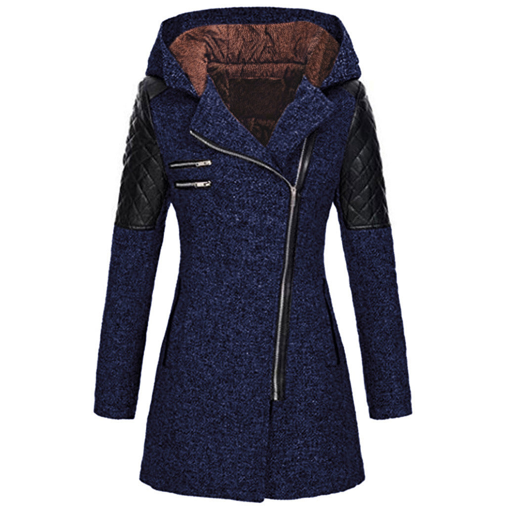 Lefèvre™ Manteau À Capuche Hivernal En Laine Pour Femmes