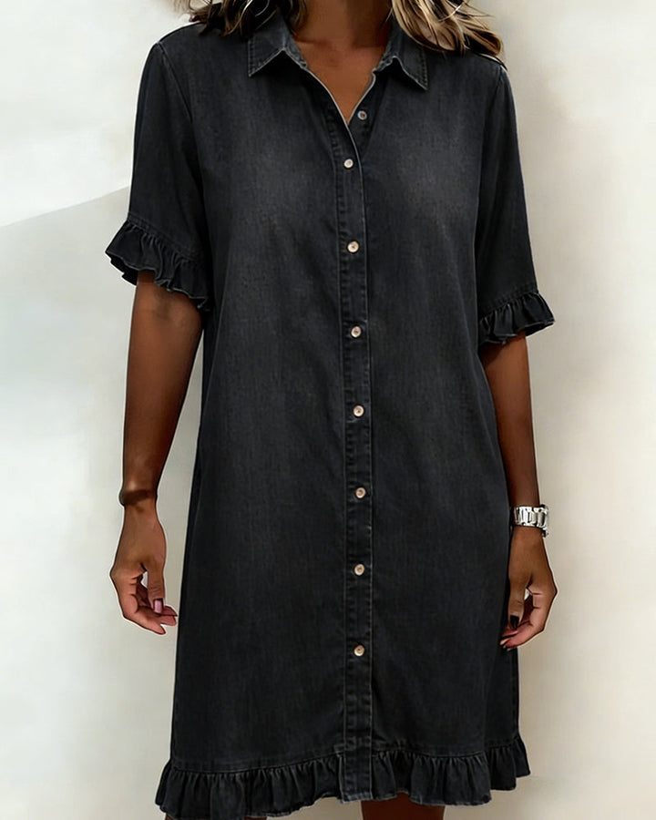 Maria | Robe en Denim Confortable avec Plis Flatteurs
