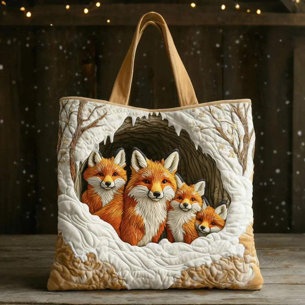 Fox Family | Handmade Padded Bag