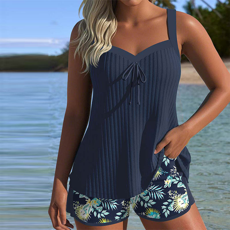Rocío™ | Tankini rayé avec culotte deux pièces
