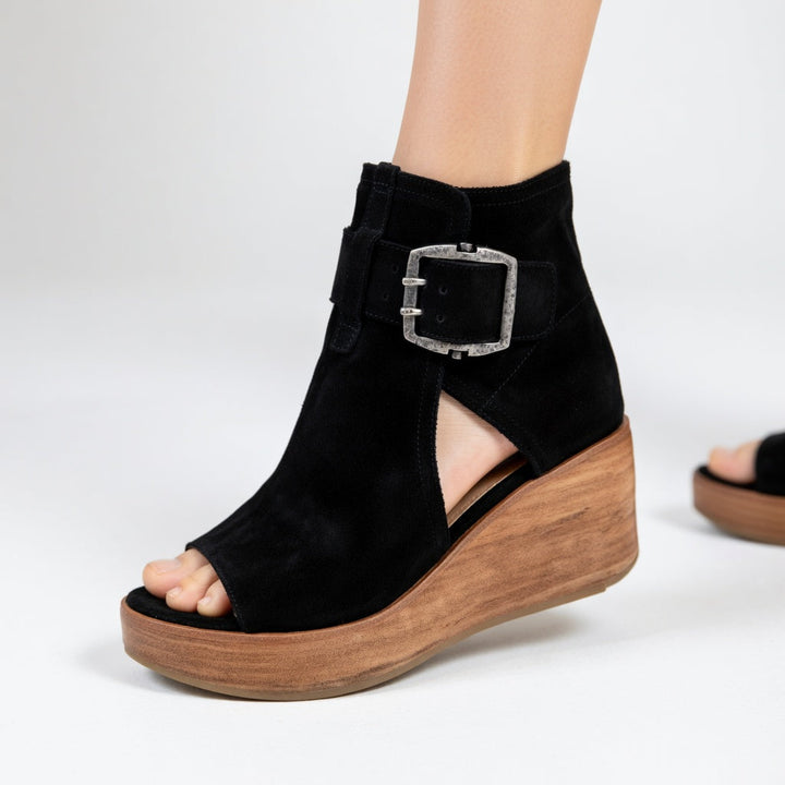 Lefèvre™  Bottines compensées ouvertes style moderne