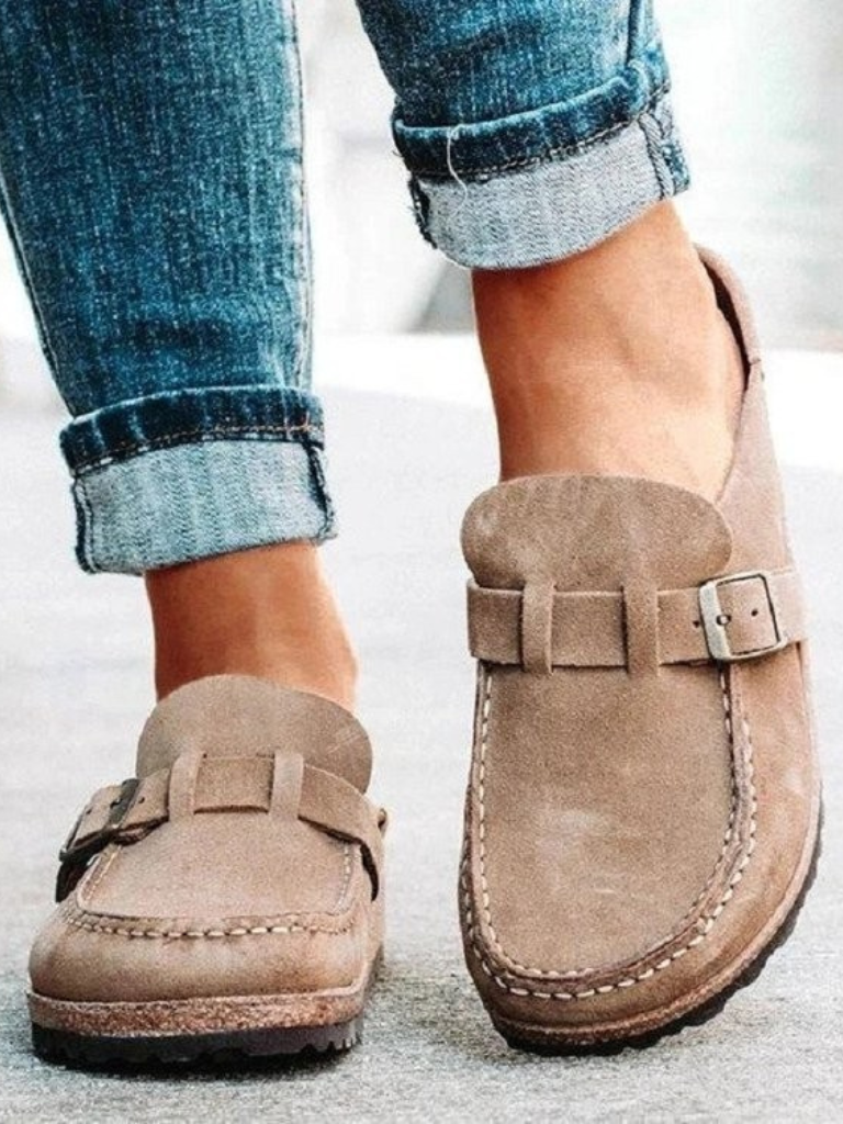 Linda™  Sabots en Suède avec Boucle Confort